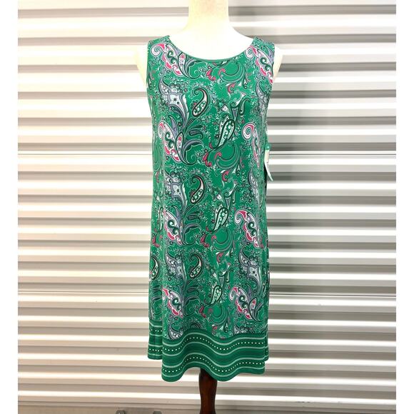 Magnolia Grace Dress, NWT Green Floral Shift, Criss Cross straps, Woman’s Size M - Picture 1 of 9